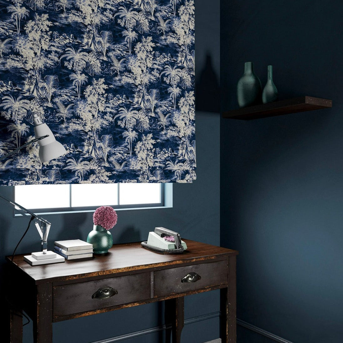 Linwood Heat of the Night Indigo FR Made to Measure Curtains