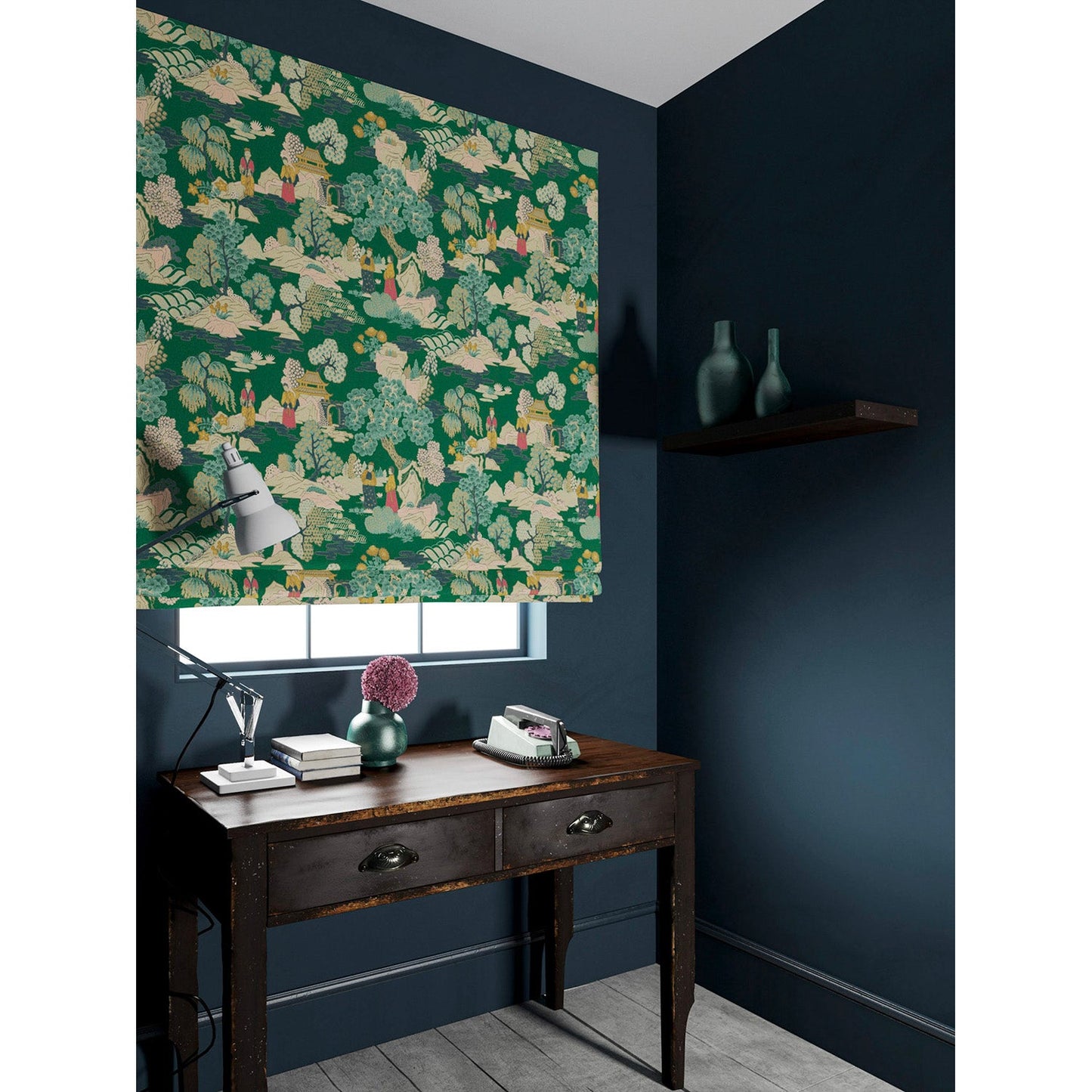 Linwood Japanese Garden Jade FR Made to Measure Curtains
