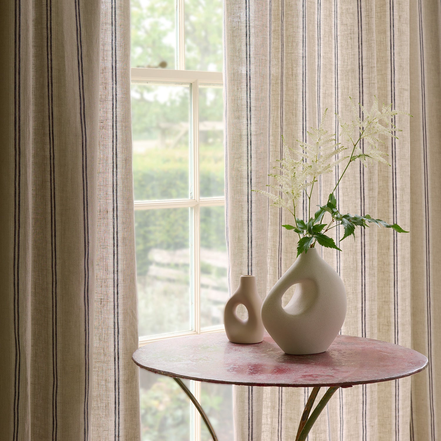 Linwood Danube Stripe Indigo Made to Measure Curtains