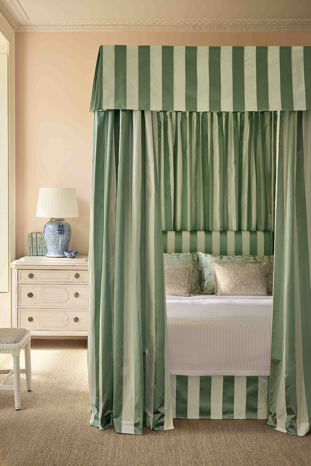 James Hare Rococo Stripe Alfresco Made to Measure Curtains