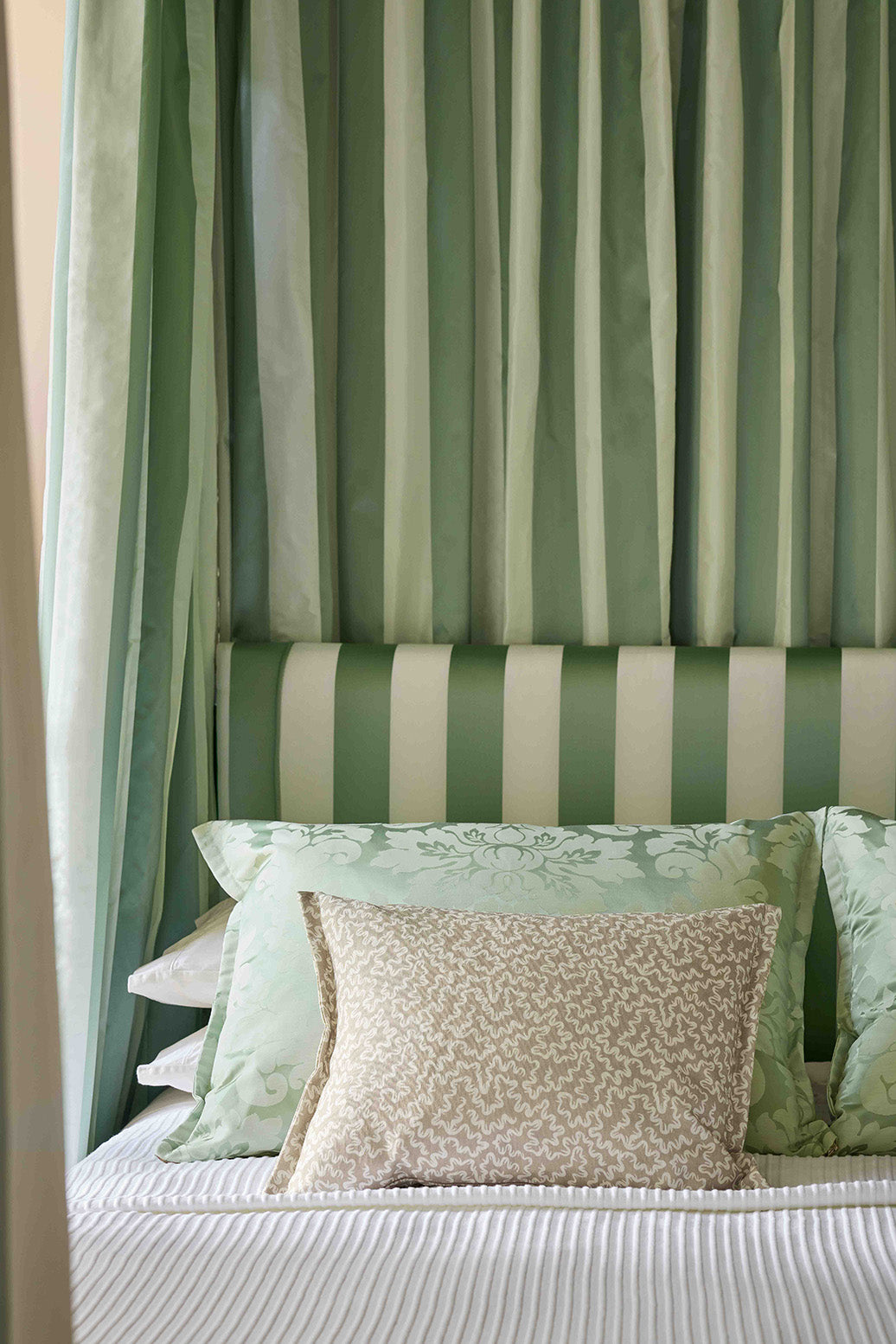 James Hare Rococo Stripe Alfresco Made to Measure Roman Blinds