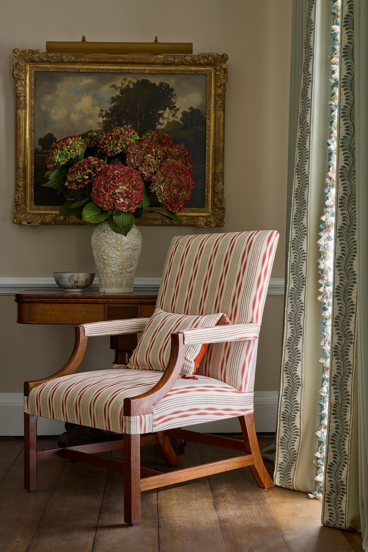 James Hare Aura Stripe Coral Pink Made to Measure Curtains