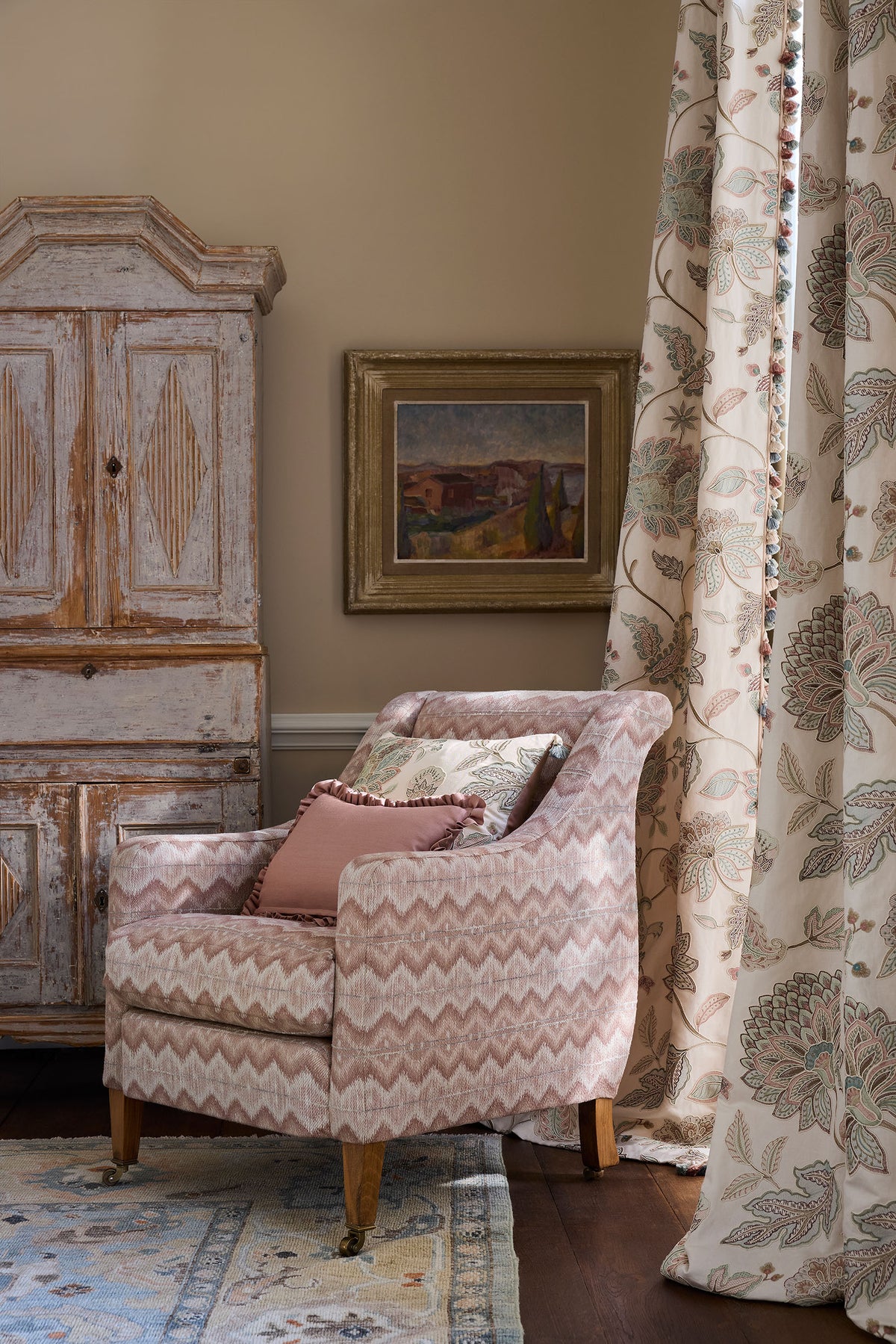 James Hare Bloom Pink Made to Measure Roman Blinds