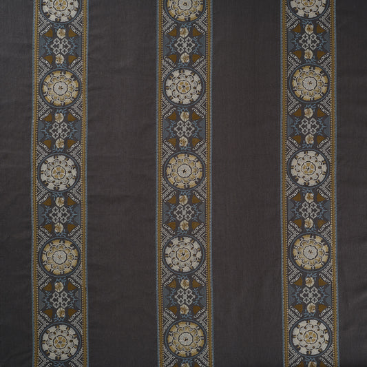 James Hare Suzani Stripe Ink/Gold Made to Measure Curtains