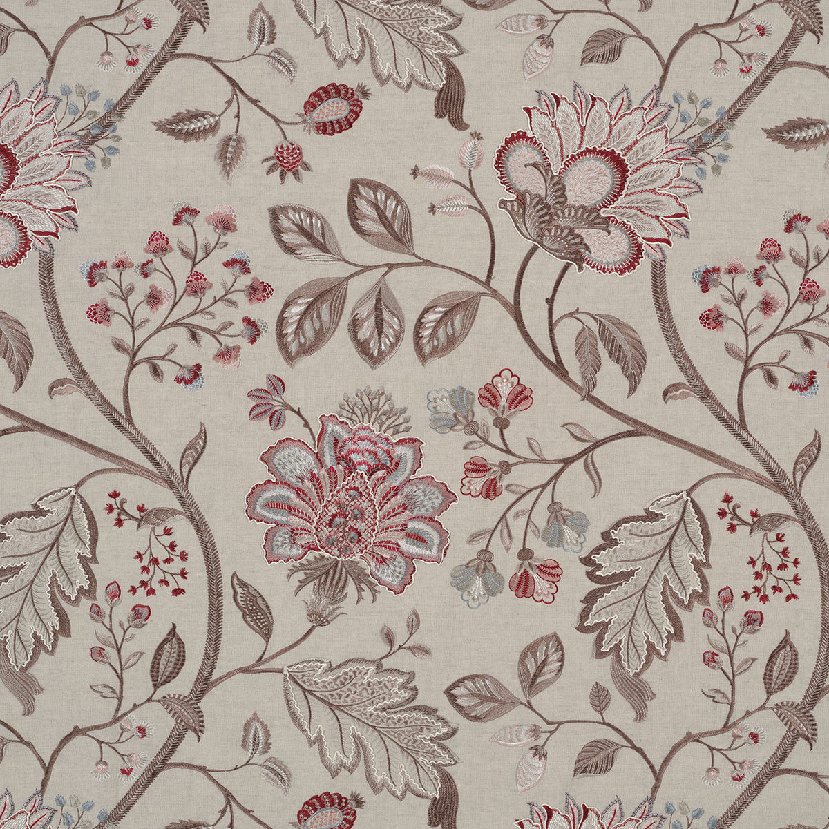 James Hare Shalimar Red/Mushroom Made to Measure Curtains