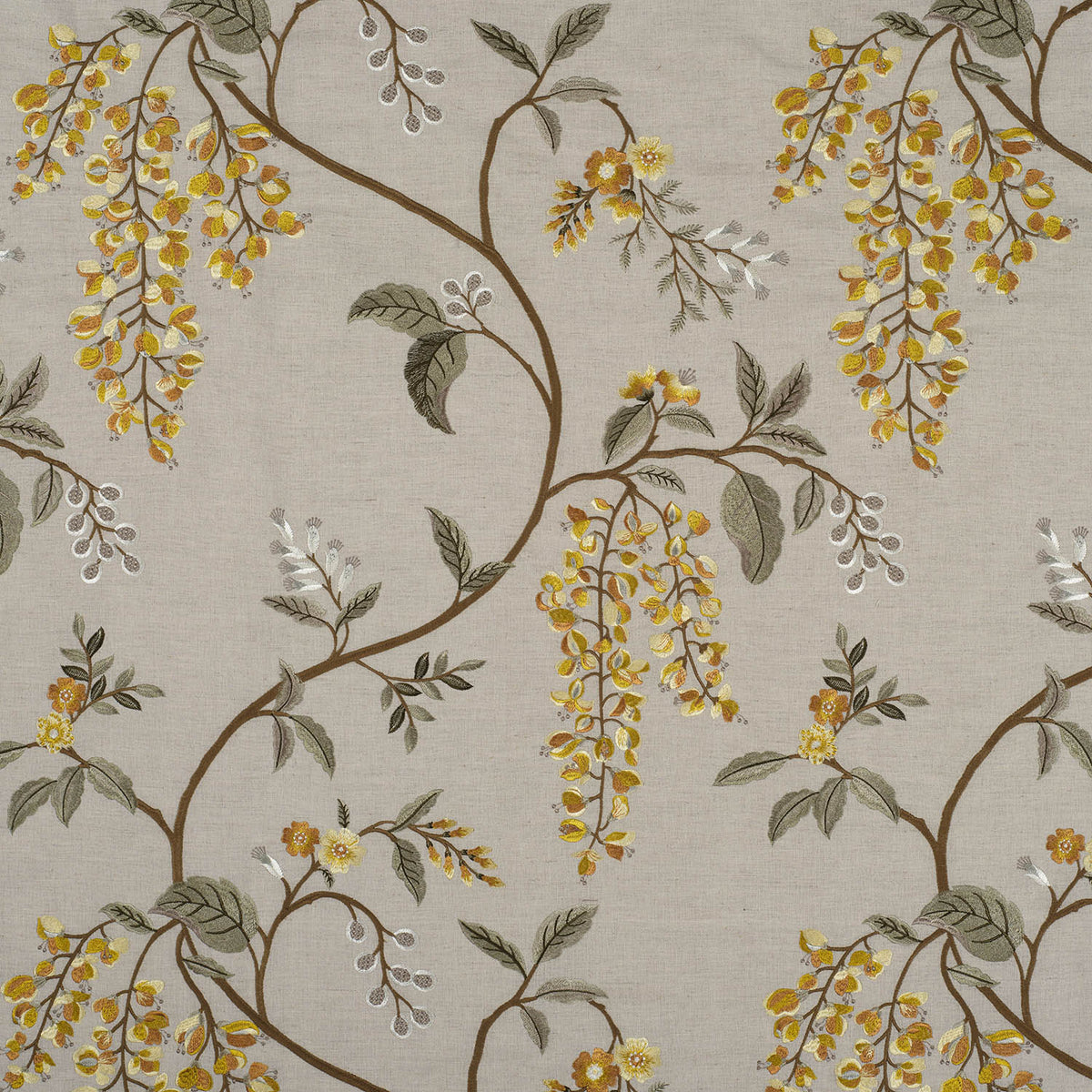 James Hare Wisteria Vine Linen Cardamom Made to Measure Curtains