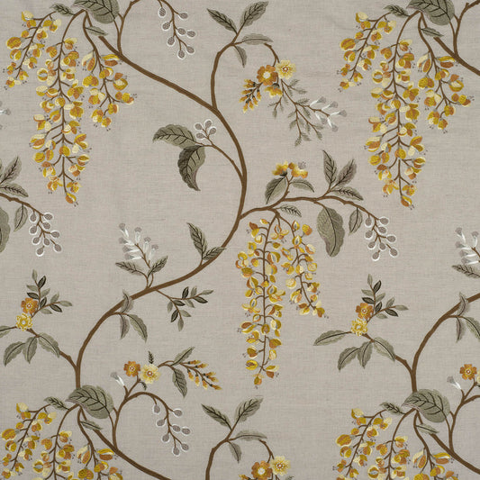 James Hare Wisteria Vine Linen Cardamom Made to Measure Curtains