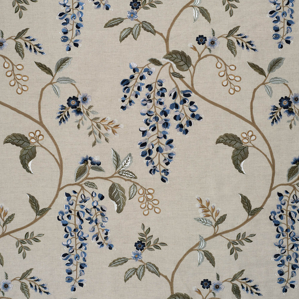 Wisteria Vine Linen Gentian Blue