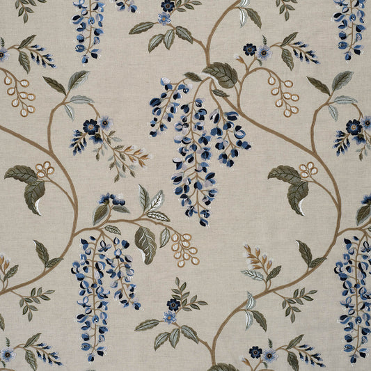 James Hare Wisteria Vine Linen Gentian Blue Made to Measure Roman Blinds