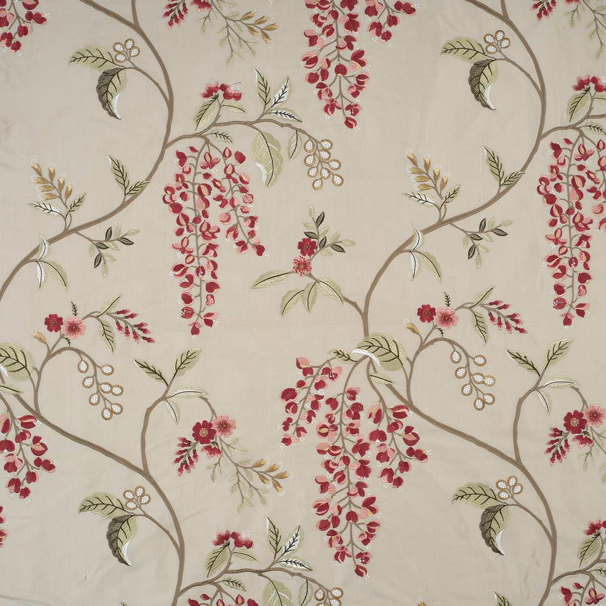 James Hare Wisteria Vine Silk Cherry Rose Made to Measure Roman Blinds