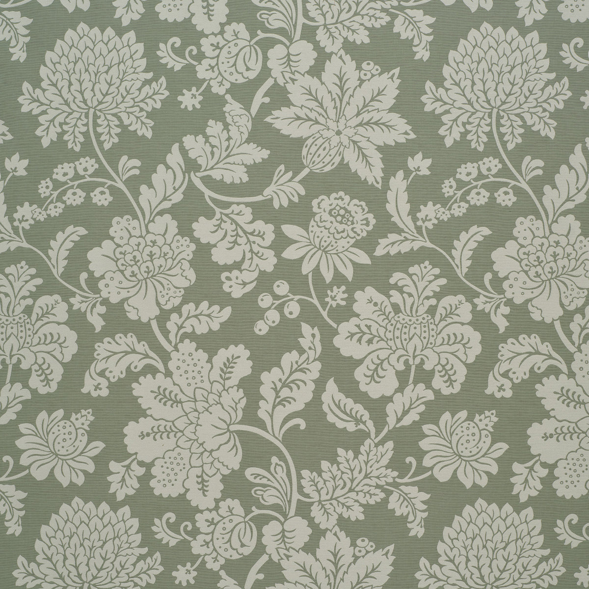 James Hare Cartouche Jacobean Damask Old Green Made to Measure Curtains