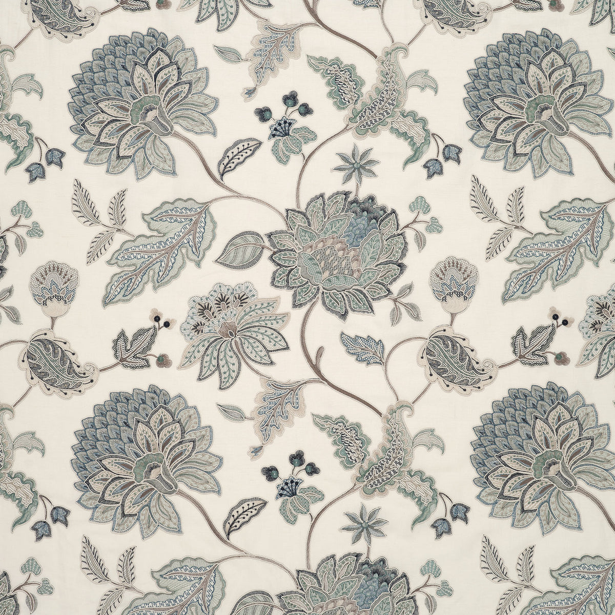 James Hare Bloom Blue Made to Measure Curtains