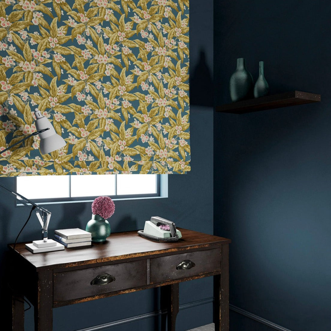Linwood Loseley Velvet Airforce Blue FR Made to Measure Curtains