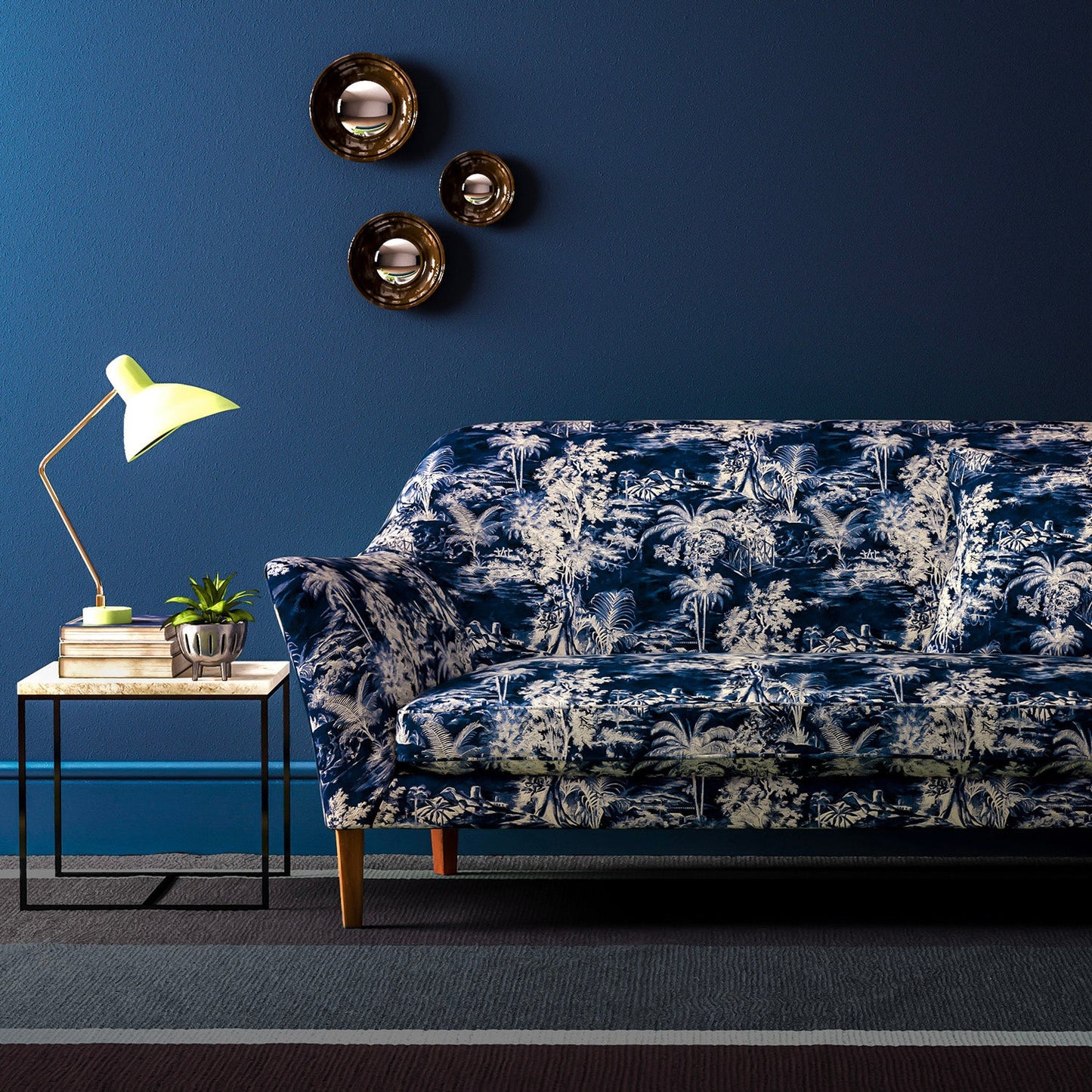 Linwood Heat of the Night Indigo FR Made to Measure Curtains