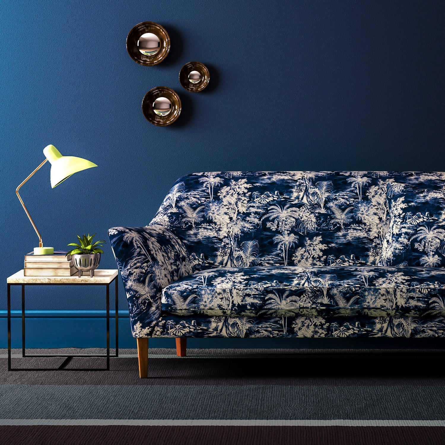 Linwood Heat of the Night Indigo FR Made to Measure Curtains