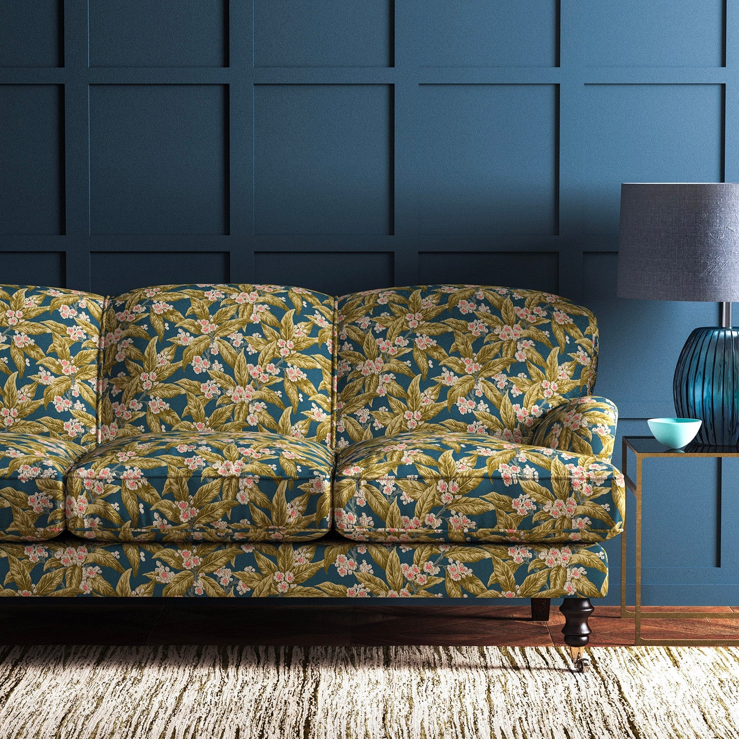 Linwood Loseley Velvet Airforce Blue FR Made to Measure Curtains