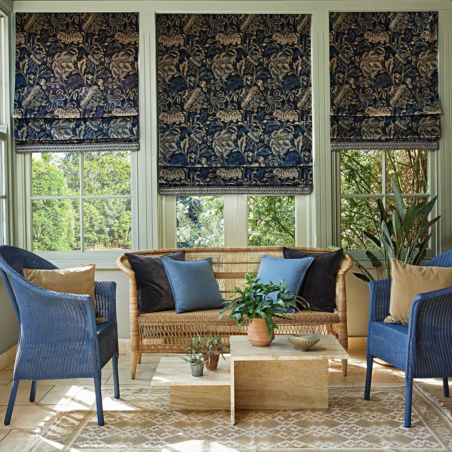 Linwood Tanglewood Indigo FR Made to Measure Curtains
