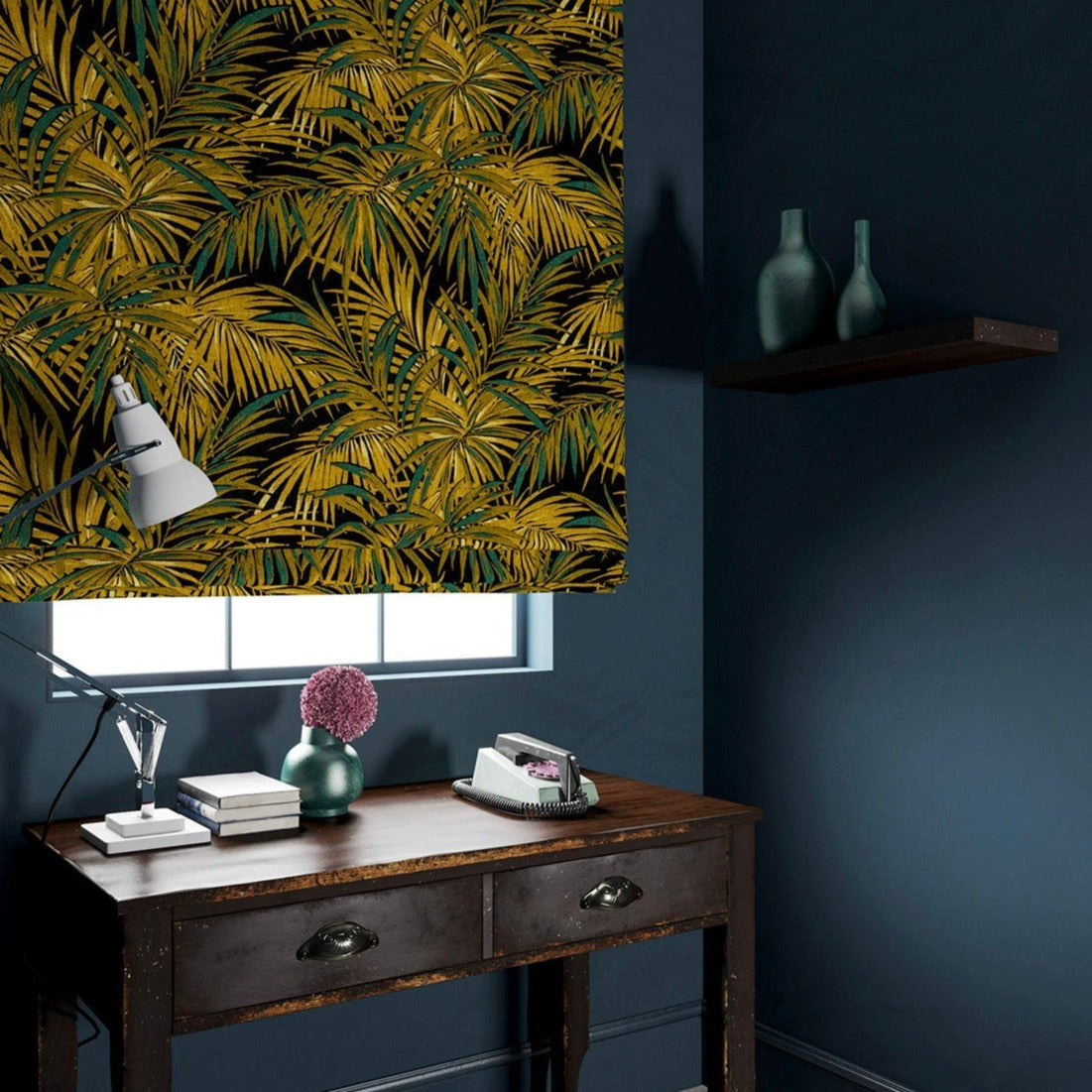 Linwood Butterfly Palm Maize FR Made to Measure Curtains