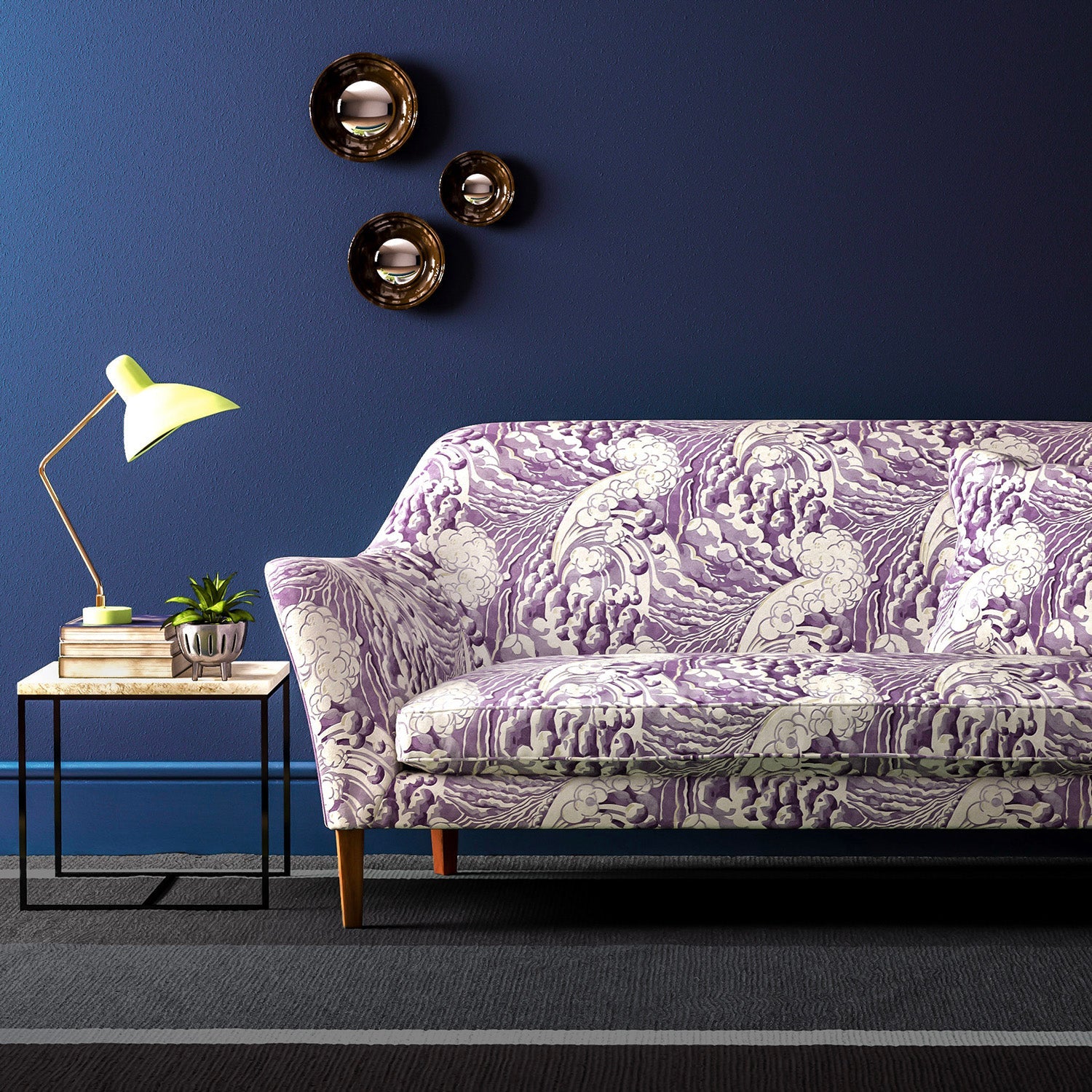 Linwood The Wave Mauve FR Made to Measure Curtains