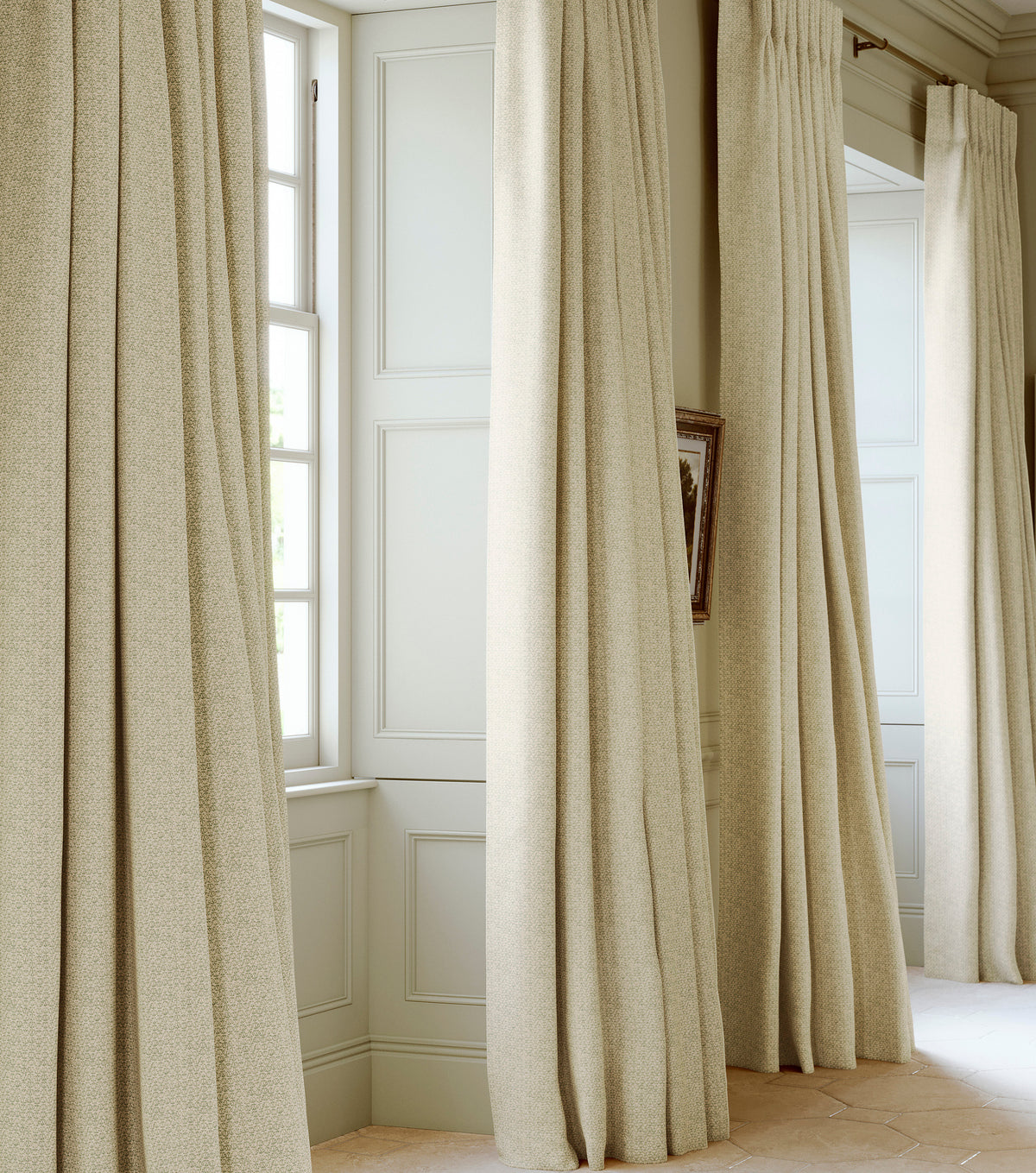 James Hare Flori Old Green Made to Measure Roman Blinds