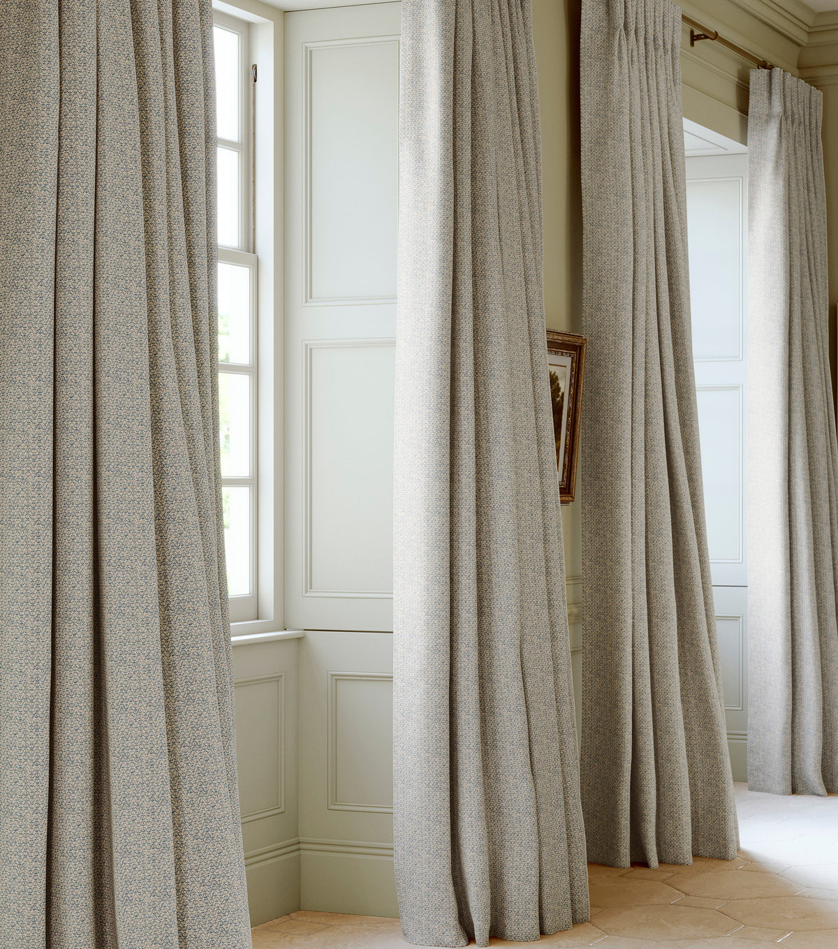 James Hare Flori Gentian Blue Made to Measure Roman Blinds