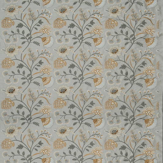 James Hare Siam Silk Frost/Ochre Made to Measure Curtains