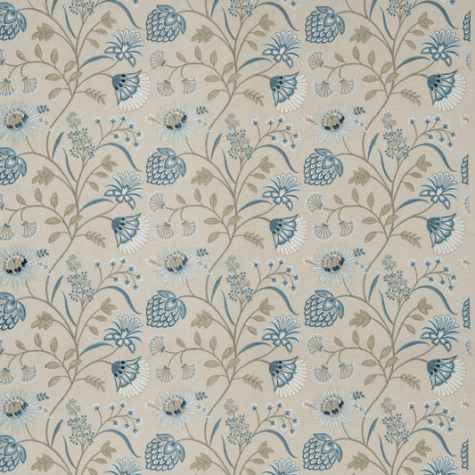James Hare Siam Linen Natural/Eton Blue Made to Measure Roman Blinds