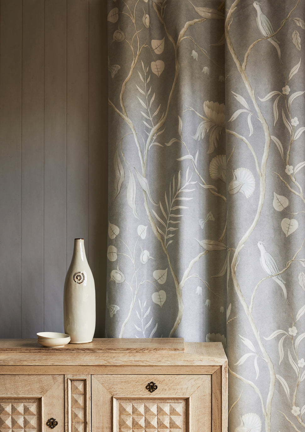 Lewis & Wood Adam's Eden Honey Dove Made to Measure Curtains – lifestyle photograph