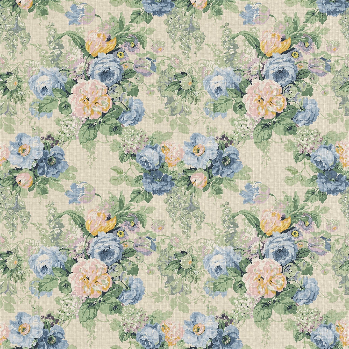 Linwood Albertine Blue Rose Made to Measure Curtains