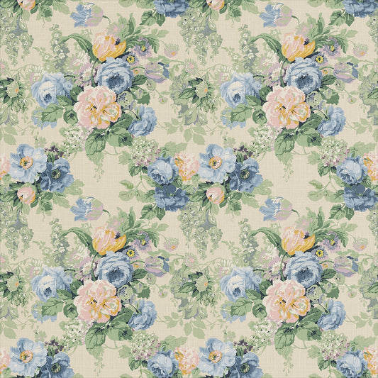 Linwood Albertine Blue Rose Made to Measure Curtains
