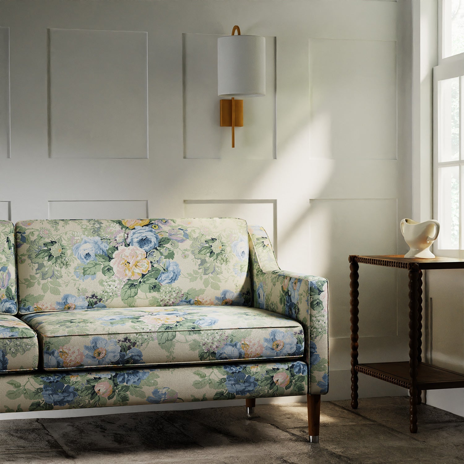 Linwood Albertine Blue Rose Made to Measure Curtains