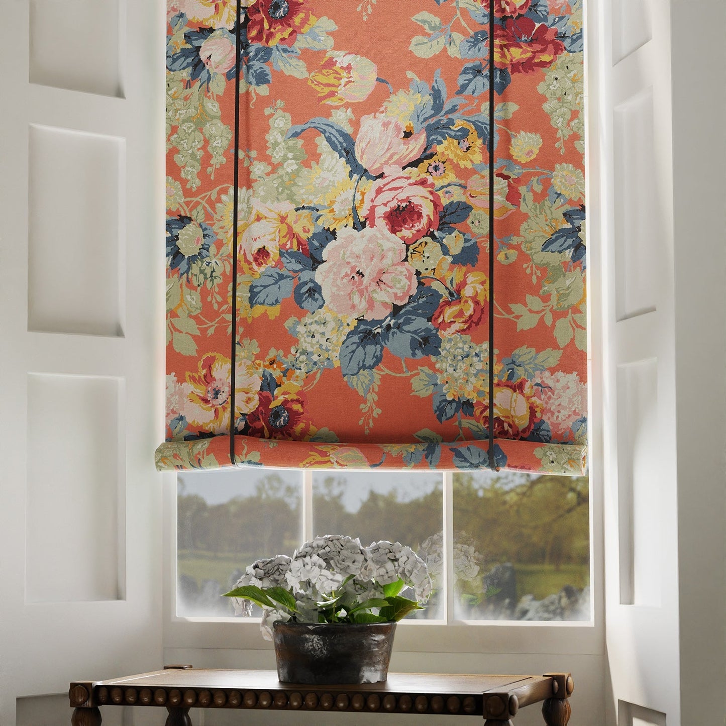Linwood Albertine Coral Orange FR Made to Measure Curtains