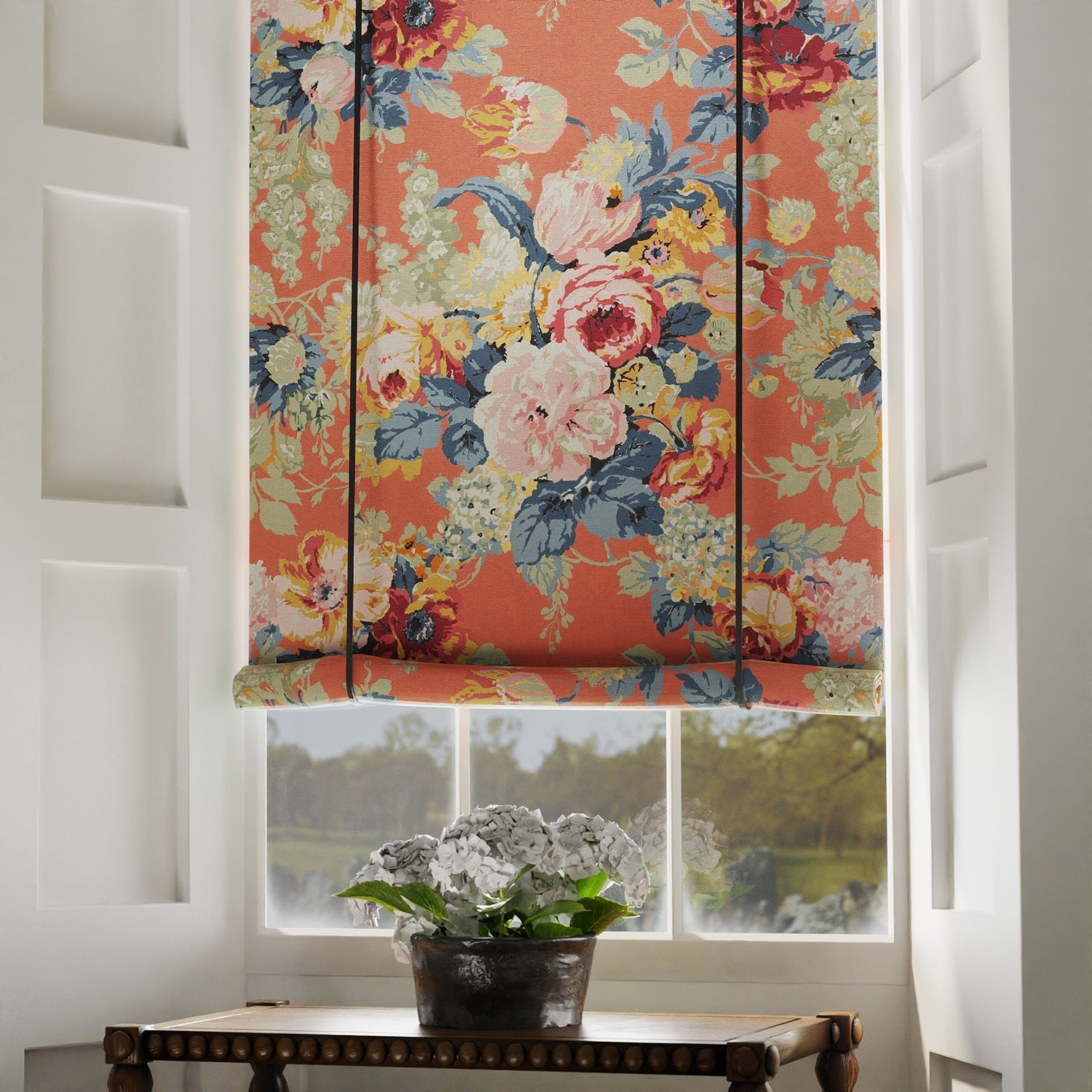 Linwood Albertine Coral Orange FR Made to Measure Curtains