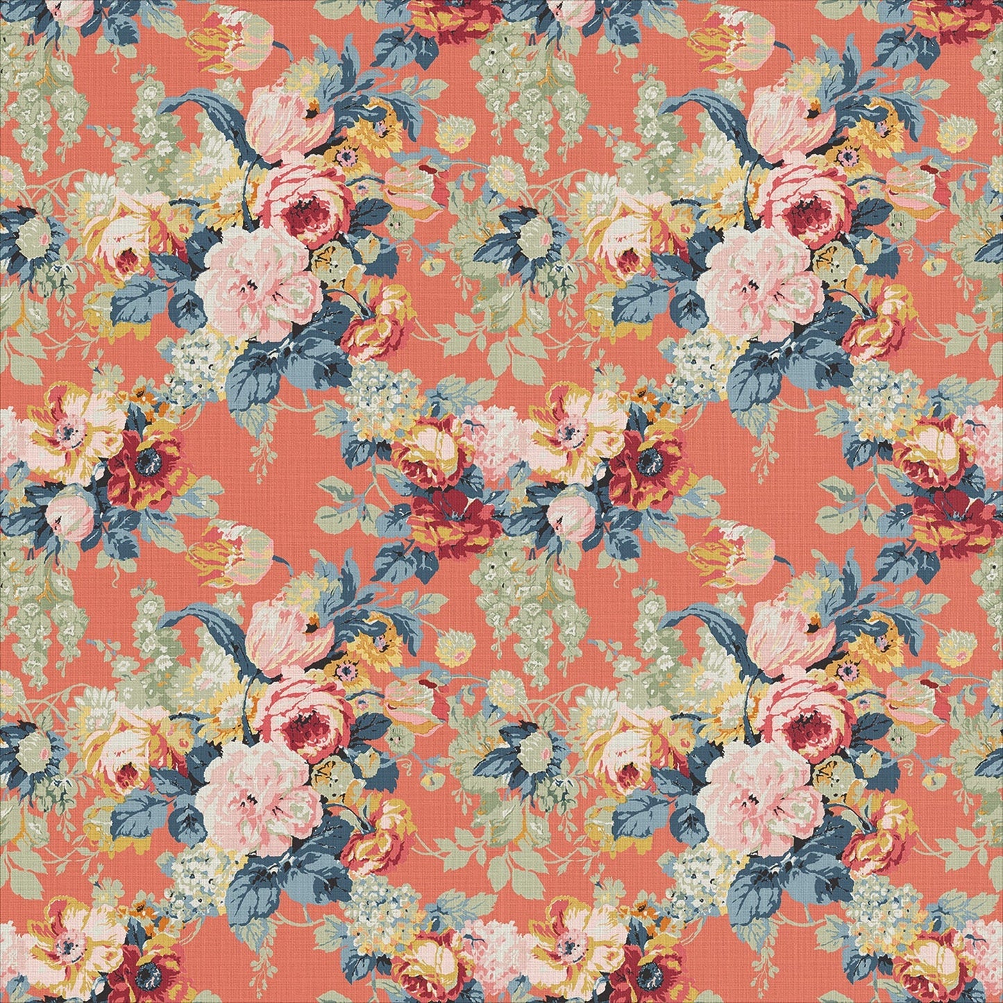 Linwood Albertine Coral Orange Made to Measure Curtains