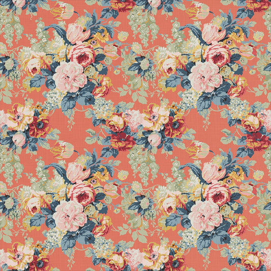 Linwood Albertine Coral Orange Made to Measure Curtains