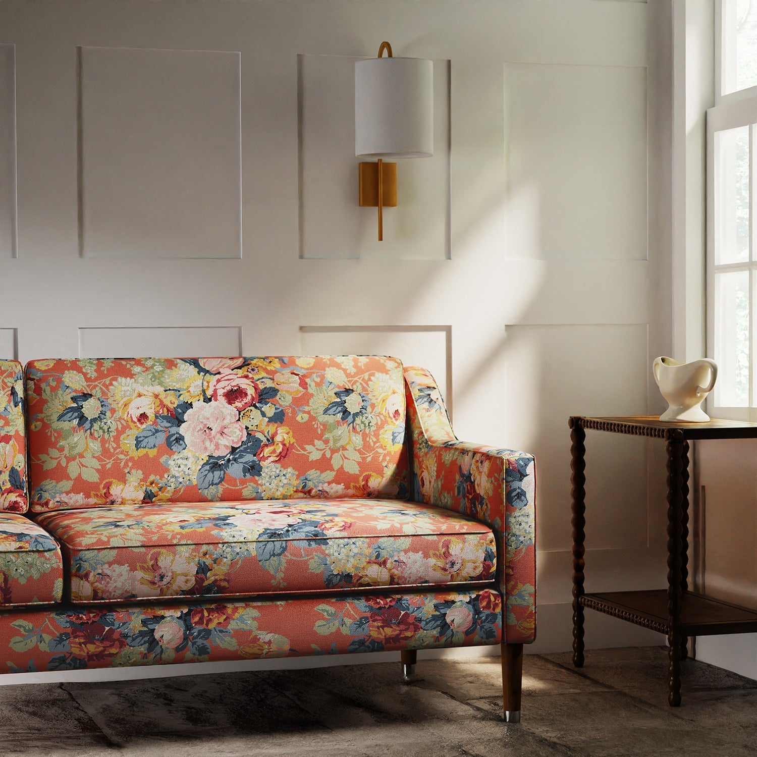Linwood Albertine Coral Orange Made to Measure Curtains