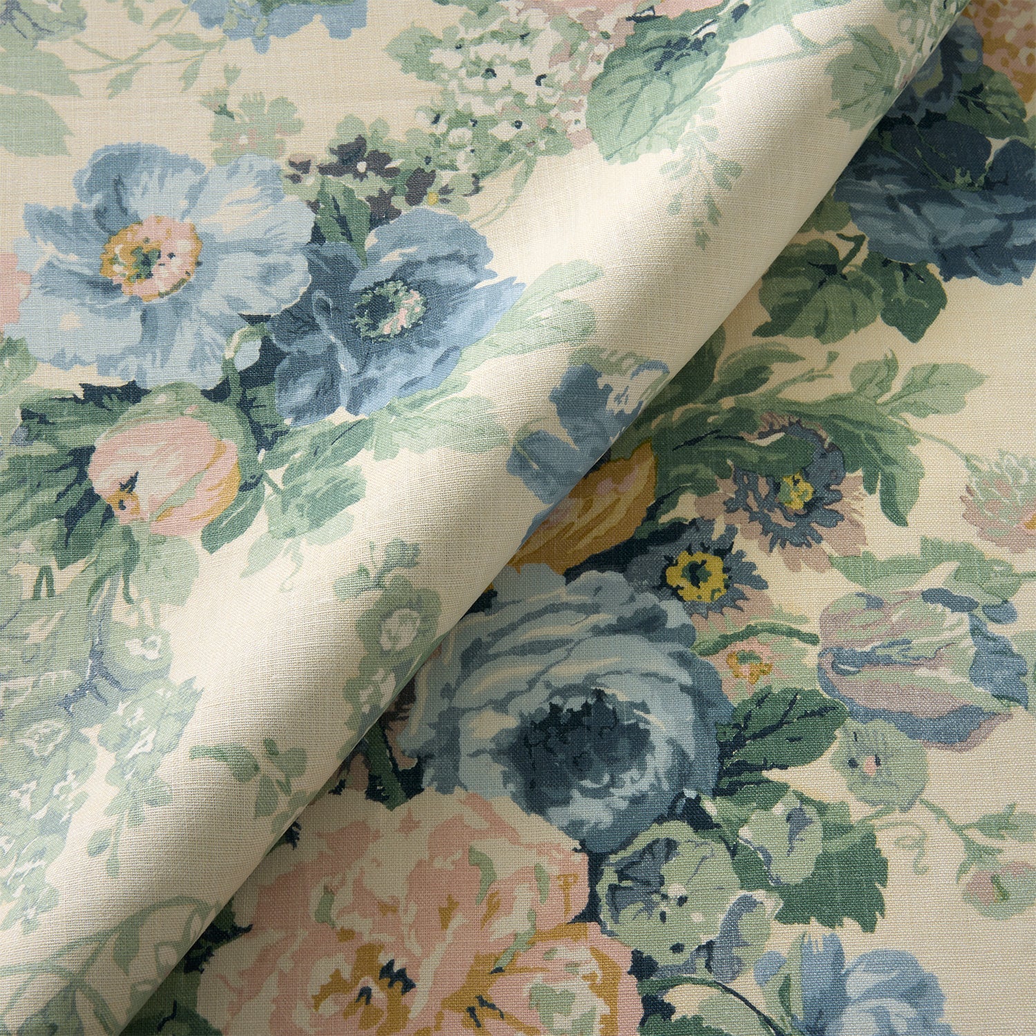 Linwood Albertine Blue Rose Made to Measure Curtains