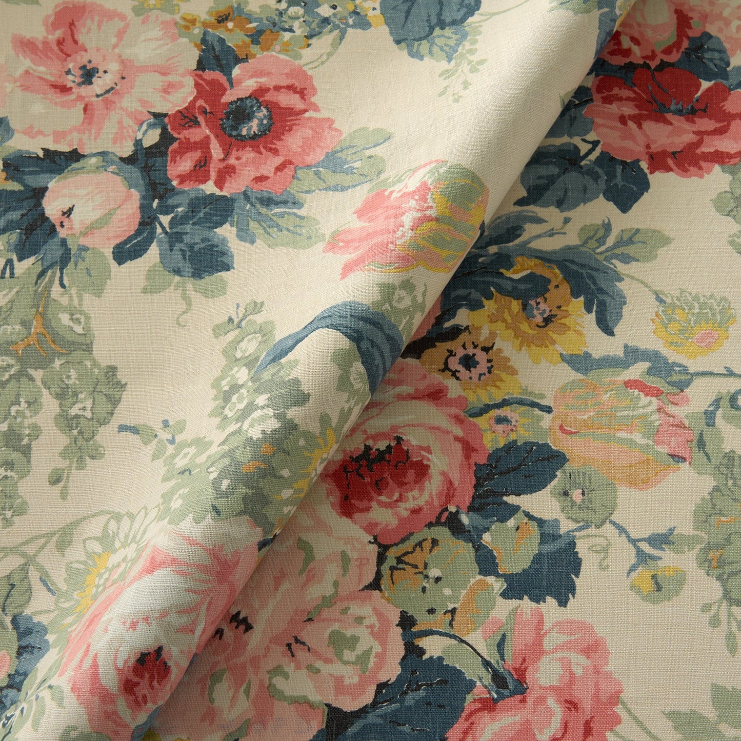 Linwood Albertine Indigo Pink FR Made to Measure Curtains
