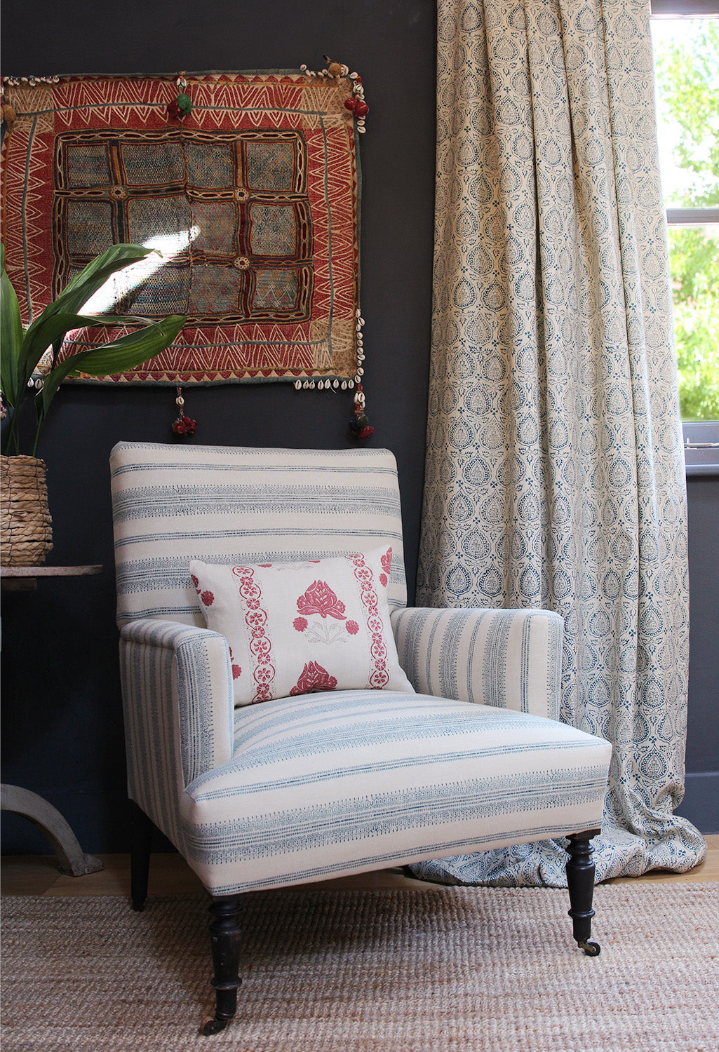 Kate Forman Camille Prussian Blue Made to Measure Curtains – image 2