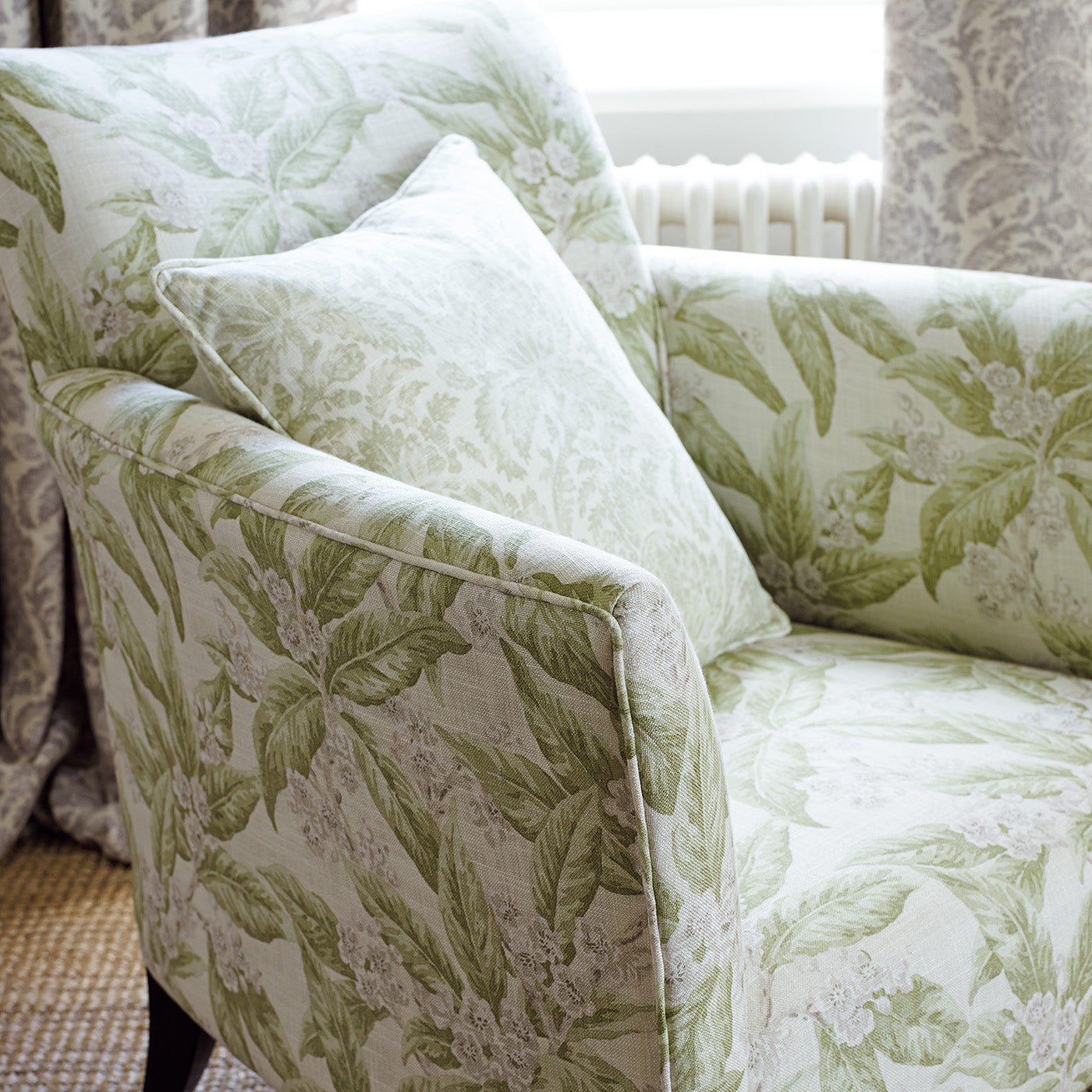 Linwood Loseley Apple Green Made to Measure Curtains