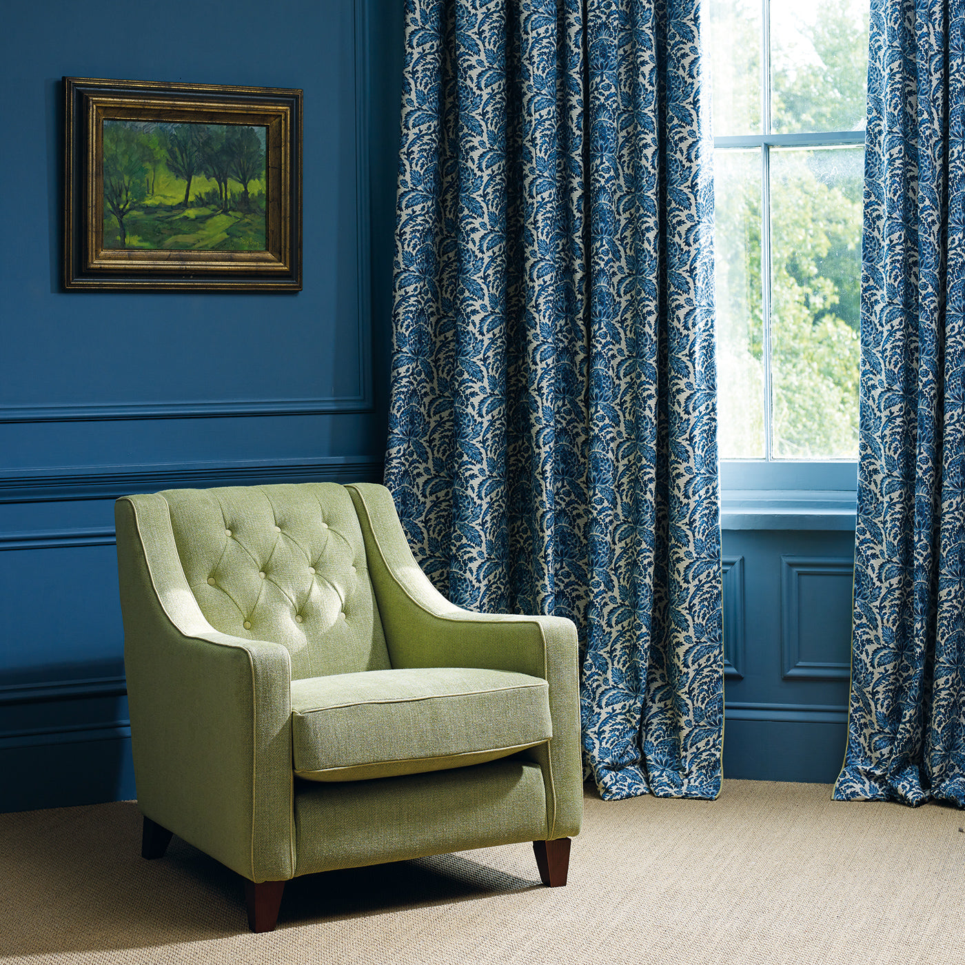 Linwood Torosay Indigo Made to Measure Curtains
