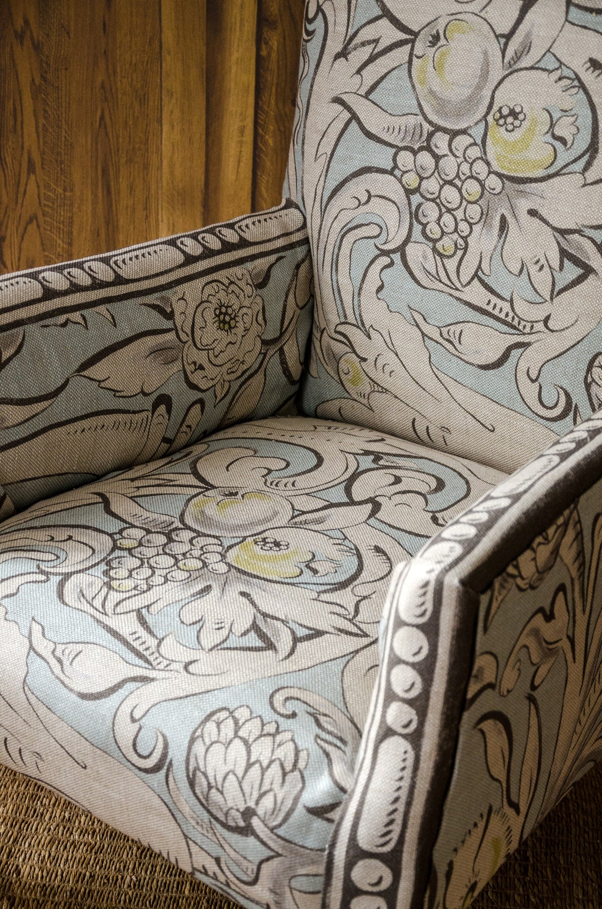 Lewis & Wood Bacchus Grigio Made to Measure Curtains – lifestyle photograph