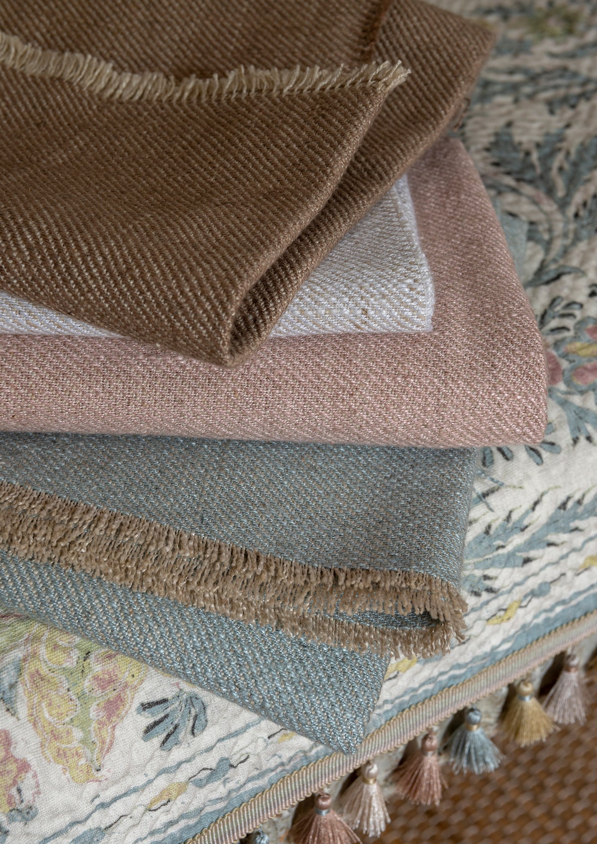 Lewis & Wood Birdlip Twill Pewter Made to Measure Curtains – collection palette showing multiple colourways