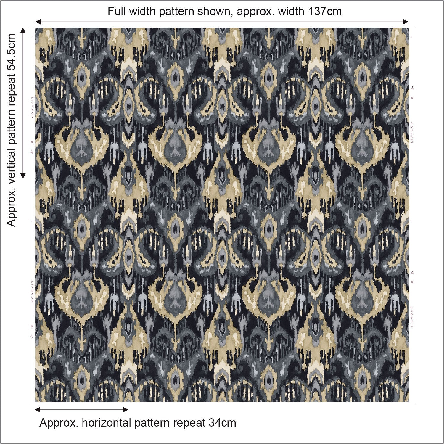 Linwood Bukhara Graphite FR Made to Measure Curtains