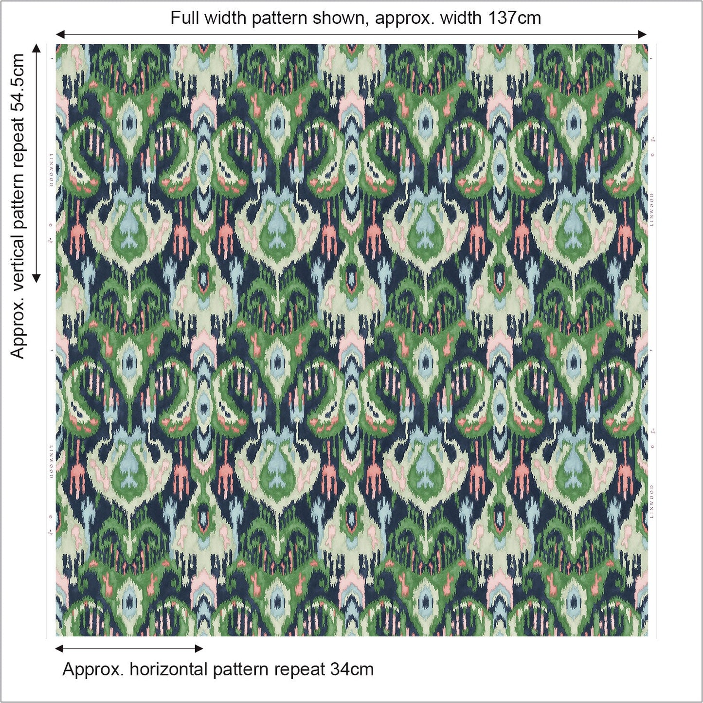 Linwood Bukhara Emerald FR Made to Measure Curtains