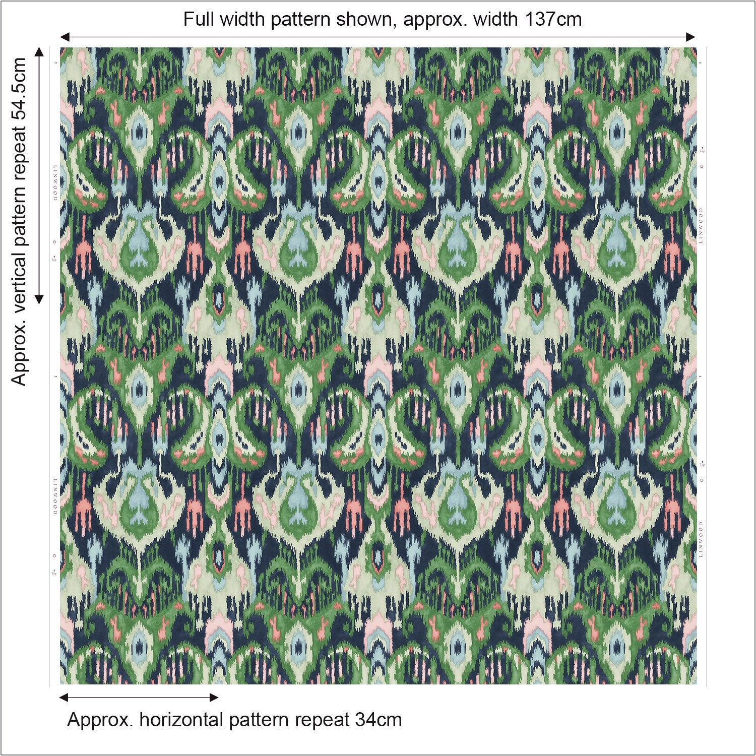 Linwood Bukhara Emerald FR Made to Measure Curtains