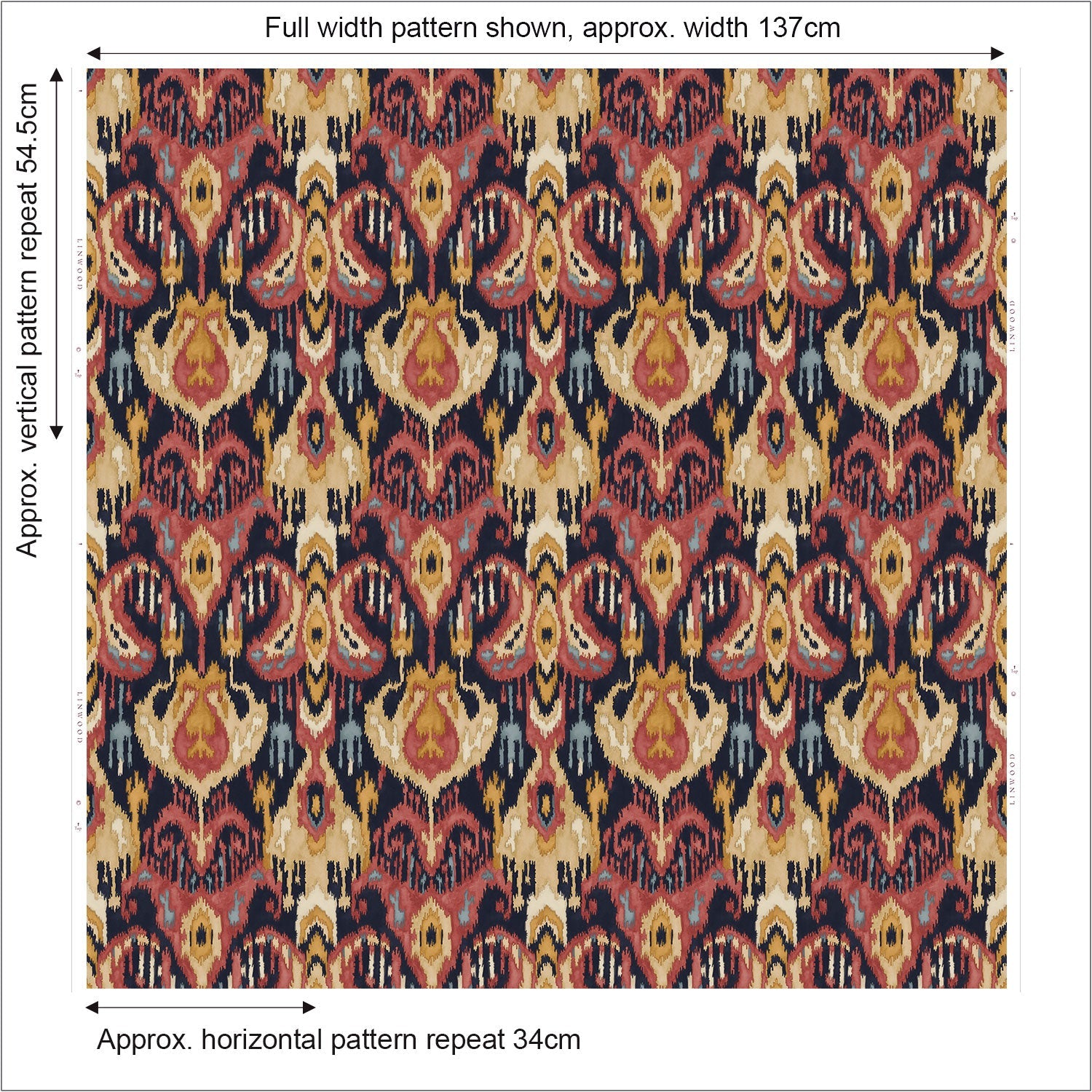 Linwood Bukhara Saffron FR Made to Measure Curtains
