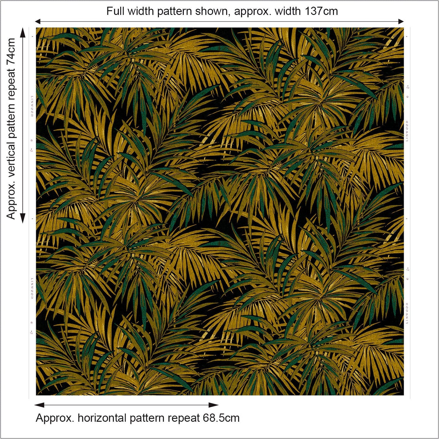 Linwood Butterfly Palm Maize FR Made to Measure Curtains