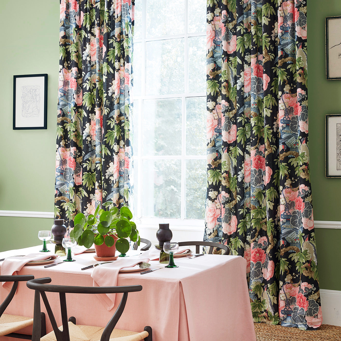 Linwood The Royal Garden Twilight Made to Measure Curtains