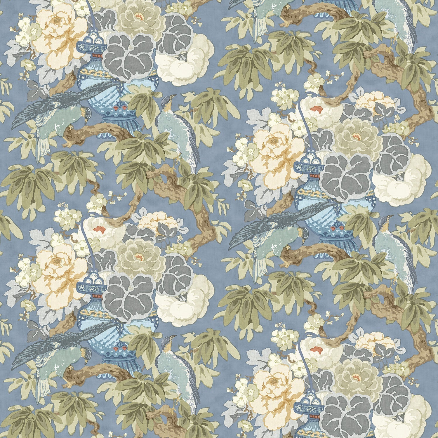 Linwood The Royal Garden Cornflower FR Made to Measure Curtains